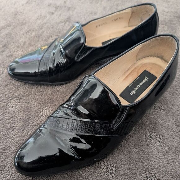 Pierre Cardin Black Patent Leather Men’s Shoes Size 7.5